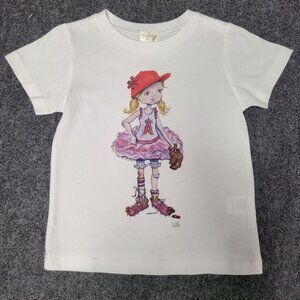 Girls Toddler Los Angeles Angels Tiny Turnip Babes T-Shirt - White Sz 2
